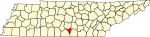 Map of Tennessee highlighting Moore County